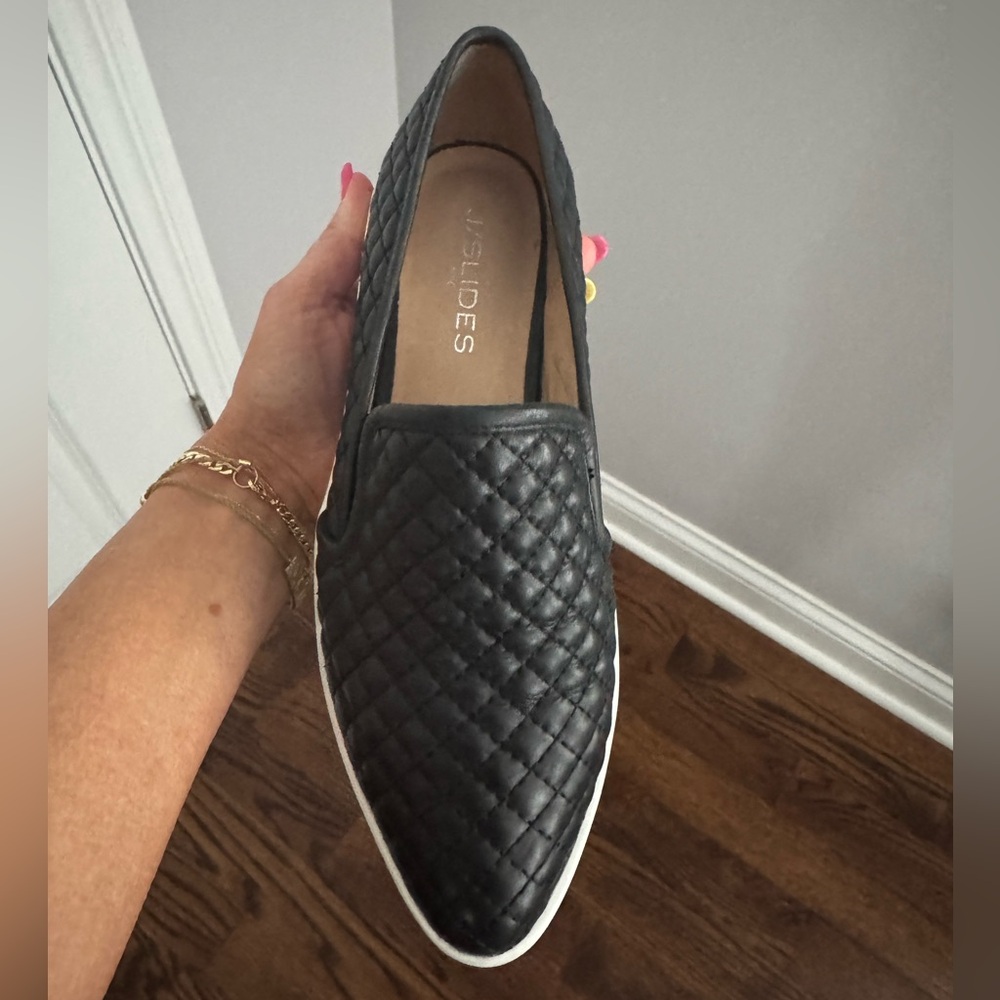 I Slides Quilted Black Slip-On Shoes
